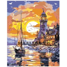 Maalid numbrite järgi "Lighthouse at Sunset" A5II-AF1449