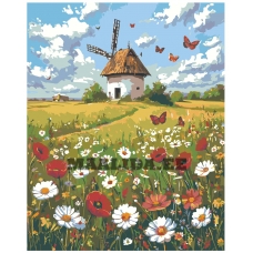 Maalid numbrite järgi "Mill in the Field" A5II-AN74