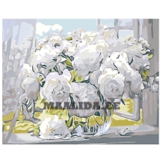 Maalid numbrite järgi "White flowers in a vase" A5II-GX33131