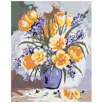 Maalid numbrite järgi "Yellow-purple flowers" A5II-AF1423