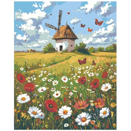 Maalid numbrite järgi "Mill in the Field" A5II-AN74