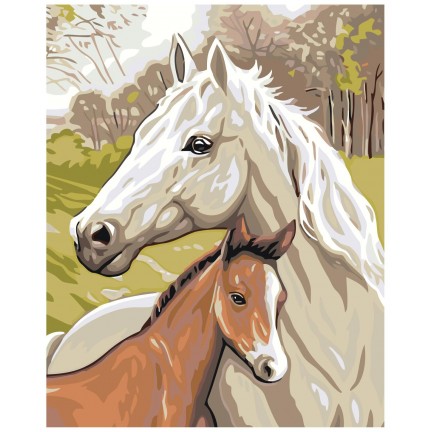 Maalid numbrite järgi "Horse with a foal" A5II-GX33101
